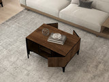 Set mobilă pentru sufragerie Goral, Nuc - Negru, 180x40x45 cm