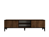 Set mobilă pentru sufragerie Goral, Nuc - Negru, 180x40x45 cm