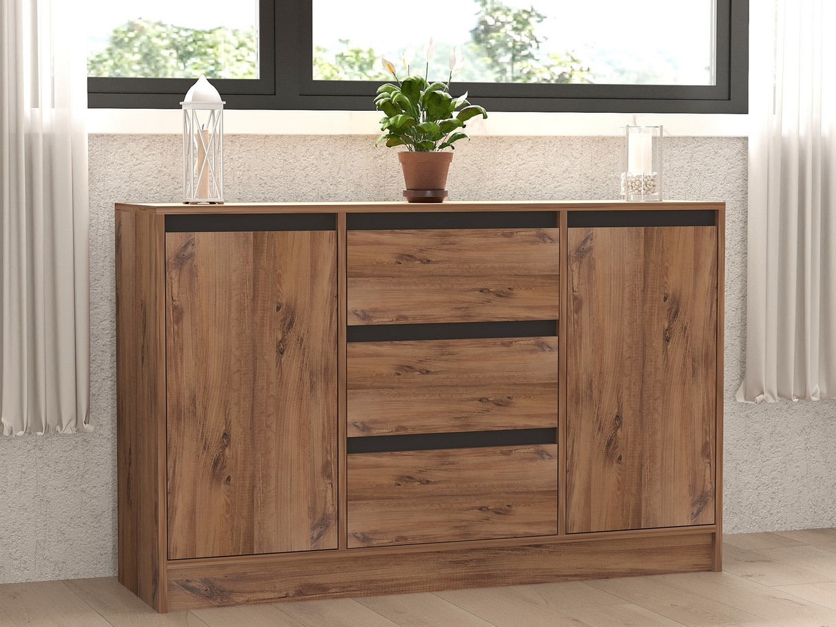 Set mobilă pentru sufragerie Muren, Pin atlantic - Antracit, 180x40x45 cm
