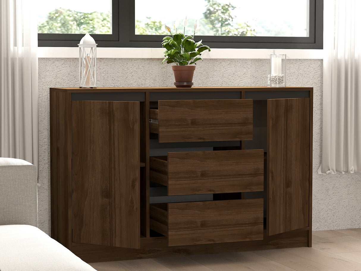 Set mobilă pentru sufragerie Pars, Nuc - Antracit, 180x40x45 cm