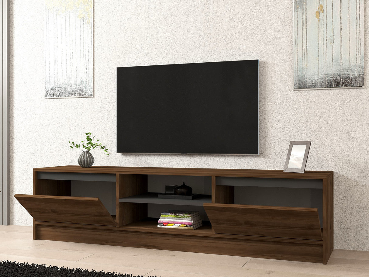 Set mobilă pentru sufragerie Pars, Nuc - Antracit, 180x40x45 cm