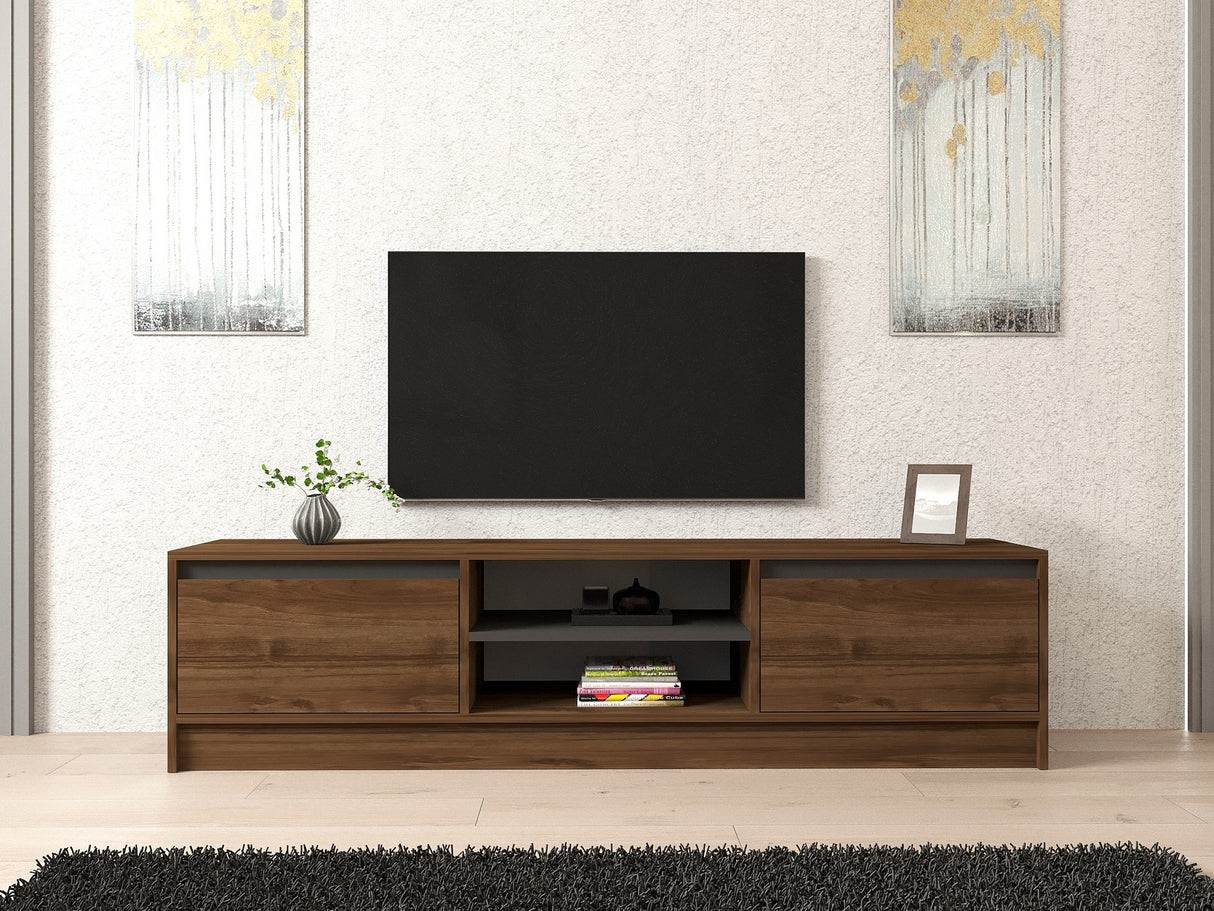 Set mobilă pentru sufragerie Pars, Nuc - Antracit, 180x40x45 cm