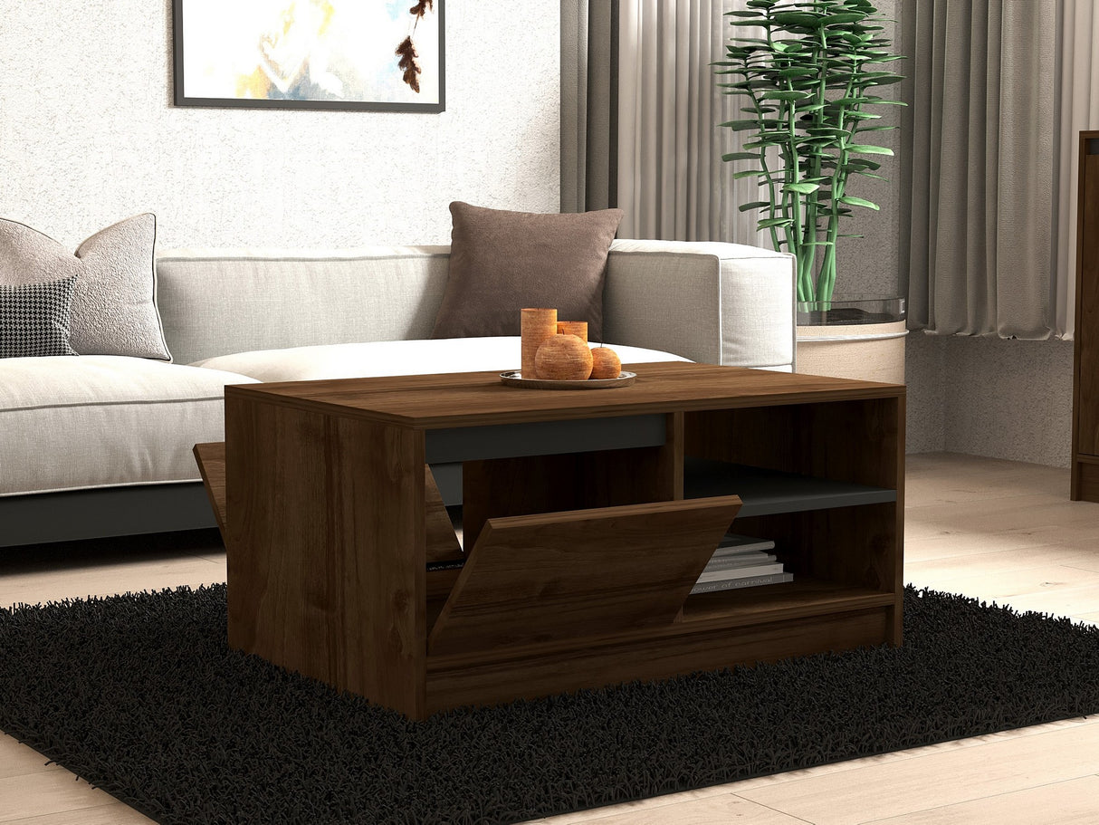 Set mobilă pentru sufragerie Pars, Nuc - Antracit, 180x40x45 cm