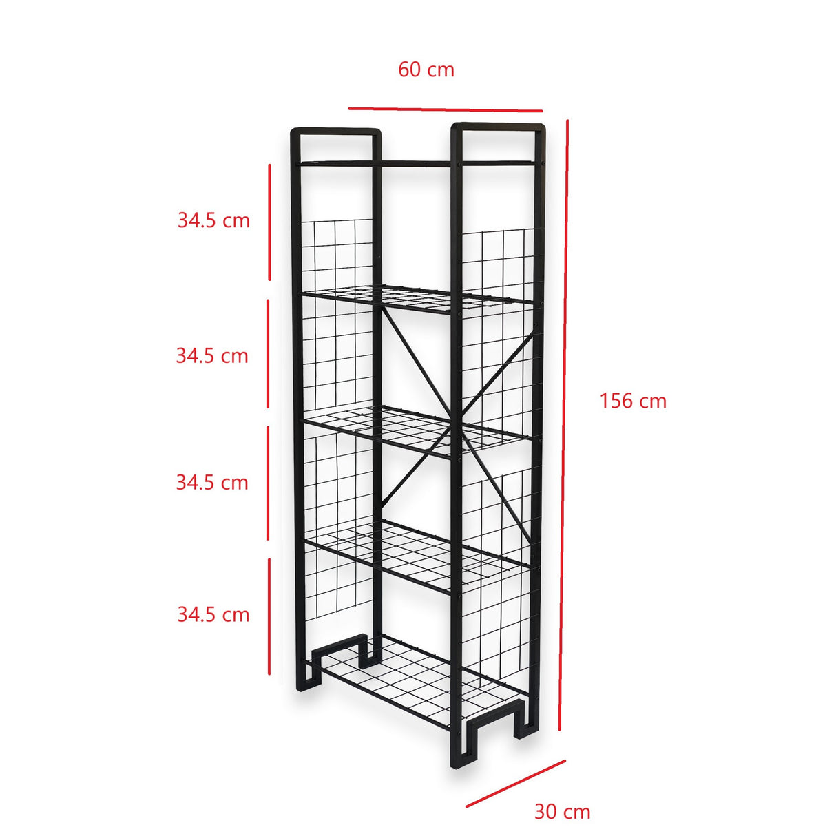 Bibliotecă Kane, Negru, 30x156x60 cm