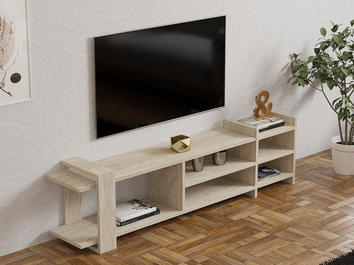 Comodă TV Zeyna, Travertin, 156x30x40 cm
