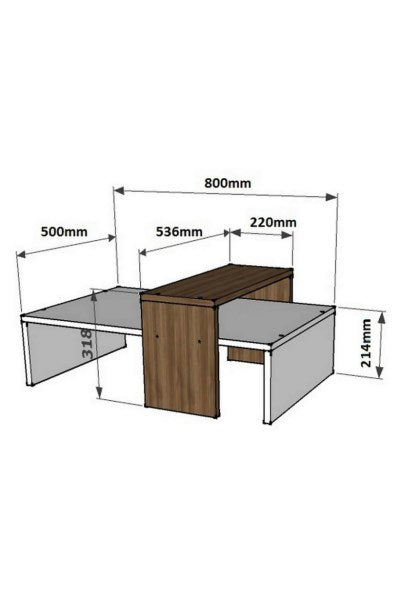 Măsuță de cafea Glow, Diverse culori, 80x50x32 cm - Nuc - Alb | SKU: 835PUQ2817 | Măsuță de cafea Glow, 80x50x32 cm, varianta Nuc - Alb, produs pentru amenajarea locuinței, disponibil online în România la CasaMob