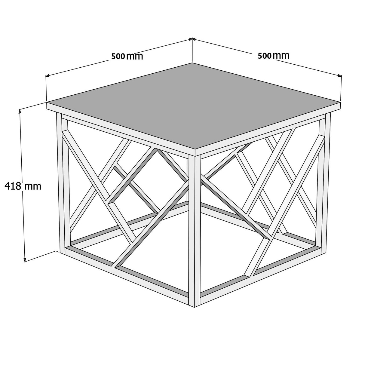 Măsuță de cafea Woda, Diverse culori, 54x54x42 cm - Alb - Metal | SKU: 835PUQ2822 | Măsuță de cafea Woda, 54x54x42 cm, varianta Alb - Metal, produs pentru amenajarea locuinței, disponibil online în România la CasaMob