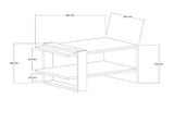 Măsuță de cafea Funda, Antracit - Alb, 80x55x35 cm