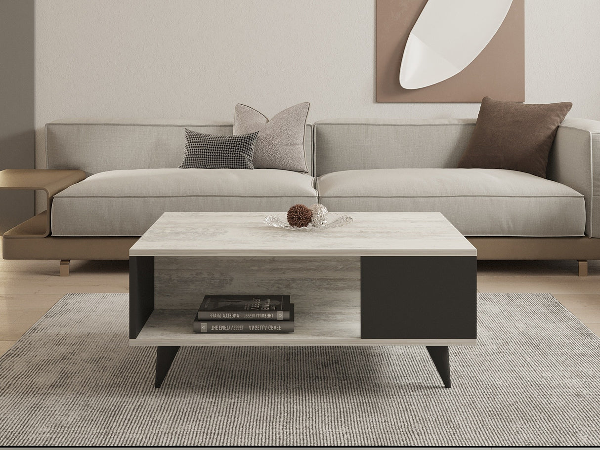 Măsuță de cafea Seda, Diverse culori, 90x60x40 cm - Alb - Negru | SKU: 835PUQ2834 | Măsuță de cafea Seda, 90x60x40 cm, varianta Alb - Negru, produs pentru amenajarea locuinței, disponibil online în România la CasaMob
