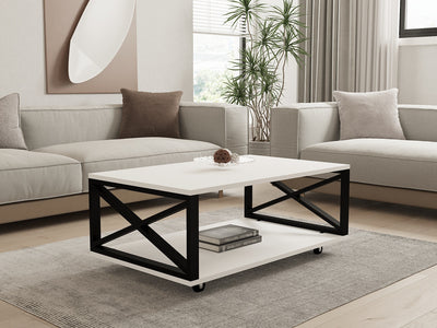 Măsuță de cafea Berk, Alb - Negru, 98x60x33.6 cm, SKU 835PUQ2845, imagine 1