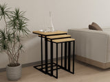 Set 3 măsuțe de cafea Roma, Sapphire - Negru, 40x40x62 cm