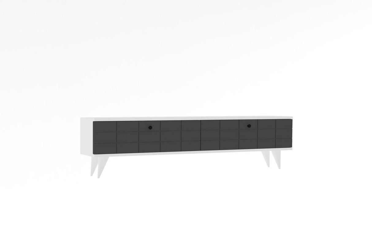 Comodă TV Alberi, Diverse culori, 160x25x35 cm - Antracit - Alb | SKU: 835PUQ3001 | Comodă TV Alberi, 160x25x35 cm, varianta Antracit - Alb, produs pentru amenajarea locuinței, disponibil online în România la CasaMob