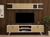 Comodă TV Italo, Alb - Pin, 160x30x45 cm