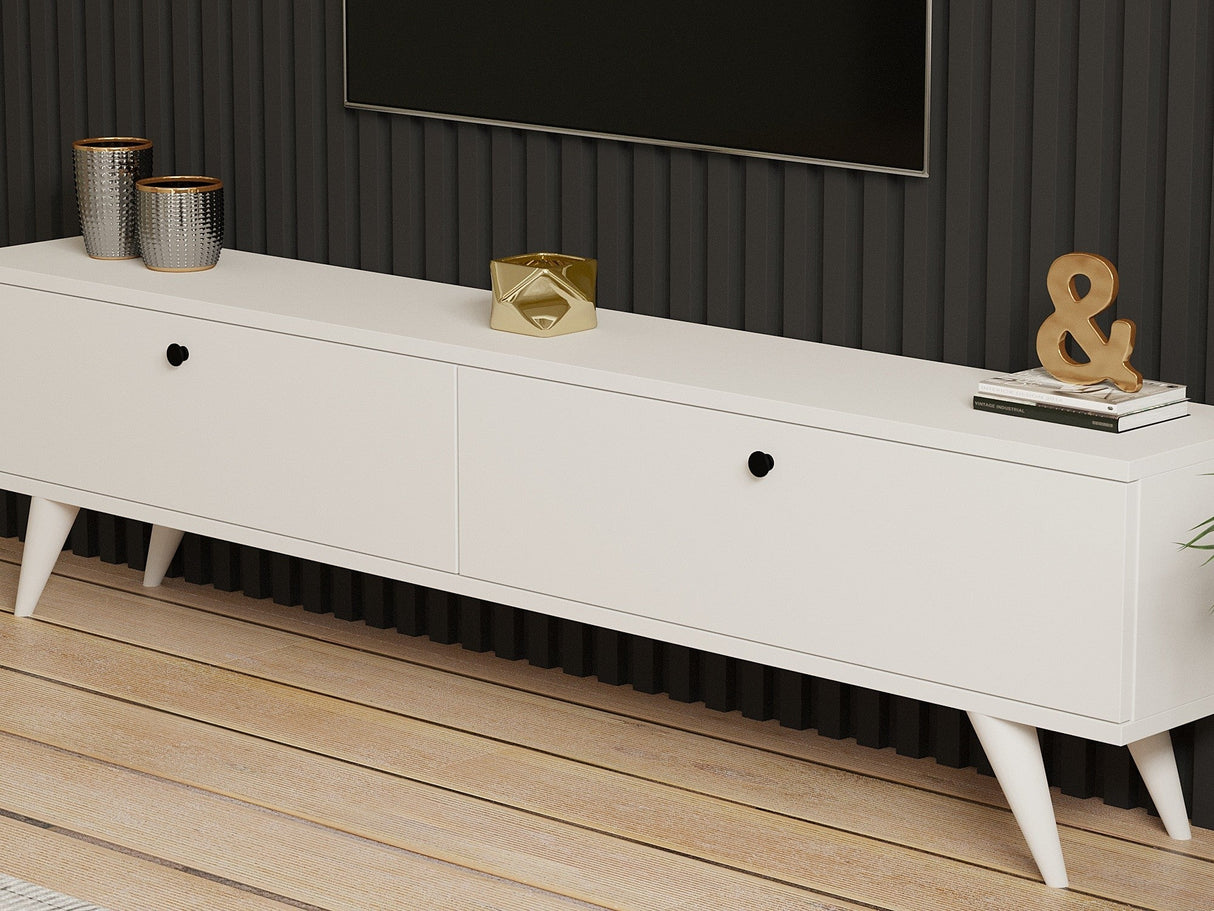 Comodă TV Paris, Diverse culori, 160x25x40 cm - Alb | SKU: 835PUQ3020 | Comodă TV Paris, 160x25x40 cm, varianta Alb, produs pentru amenajarea locuinței, disponibil online în România la CasaMob