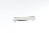 Comodă TV Paris, Diverse culori, 160x25x40 cm - Alb - Nuc | SKU: 835PUQ3021 | Comodă TV Paris, 160x25x40 cm, varianta Alb - Nuc, produs pentru amenajarea locuinței, disponibil online în România la CasaMob