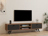 Comodă TV Tumuki, Pin atlantic - Antracit, 160x30x37 cm