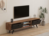 Comodă TV Tumuki, Pin atlantic - Antracit, 160x30x37 cm