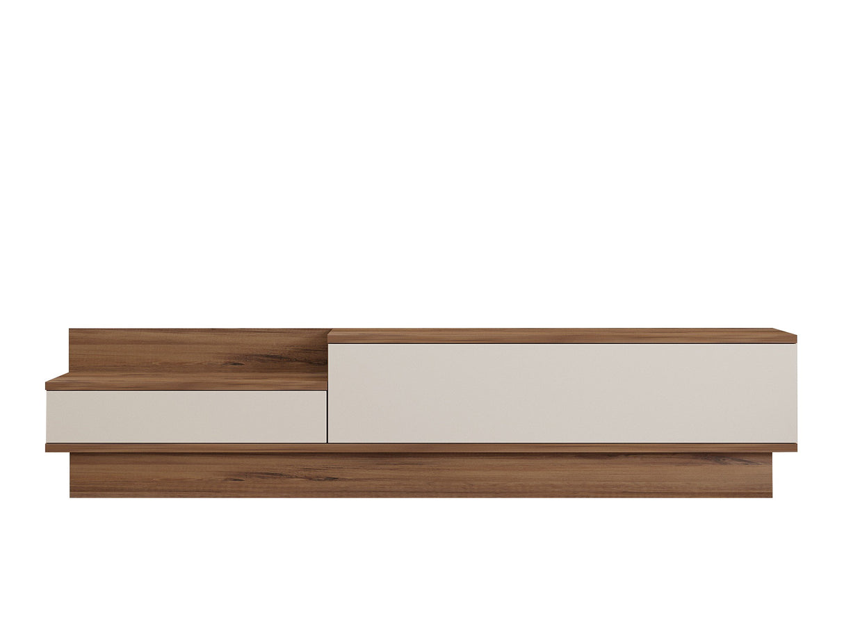 Comodă TV Barko, Pin atlantic - Alb, 160x35x35 cm