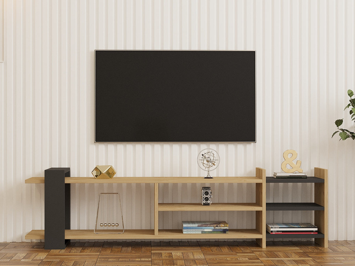 Comodă TV Elis, Sapphire - Antracit, 154x26x40 cm