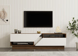 Comodă TV Koza, Diverse culori, 160x40x45 cm - Nuc - Alb | SKU: 835PUQ3058 | Comodă TV Koza, 160x40x45 cm, varianta Nuc - Alb, produs pentru amenajarea locuinței, disponibil online în România la CasaMob