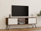 Comodă TV Eva, Nuc - Alb, 140x30x50 cm