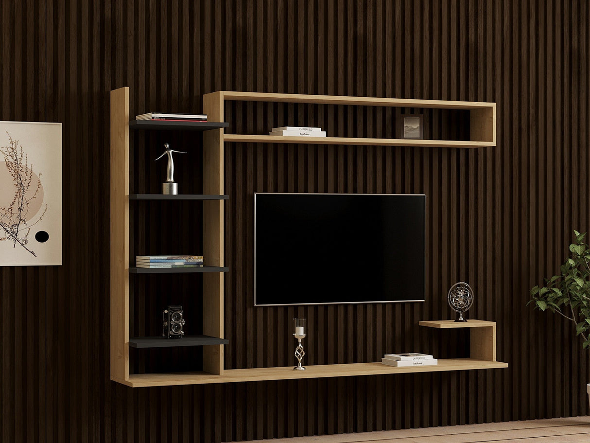Comodă TV Noble, Diverse culori, 180x30x122 cm - Sapphire - Antracit | SKU: 835PUQ3063 | Comodă TV Noble, 180x30x122 cm, varianta Sapphire - Antracit, produs pentru amenajarea locuinței, disponibil online în România la CasaMob