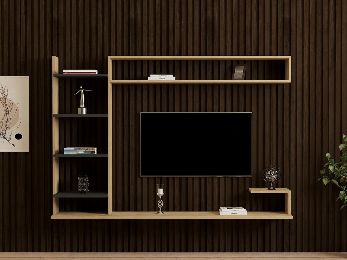 Comodă TV Noble, Diverse culori, 180x30x122 cm - Sapphire - Antracit | SKU: 835PUQ3063 | Comodă TV Noble, 180x30x122 cm, varianta Sapphire - Antracit, produs pentru amenajarea locuinței, disponibil online în România la CasaMob