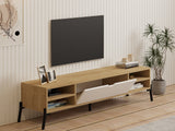 Comodă TV Santa, Stejar safir - Alb, 160x40x36 cm