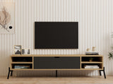 Comodă TV Santa - Sapphire Oak, Antracite, Stejar safir - Antracit, 160x40x36 cm
