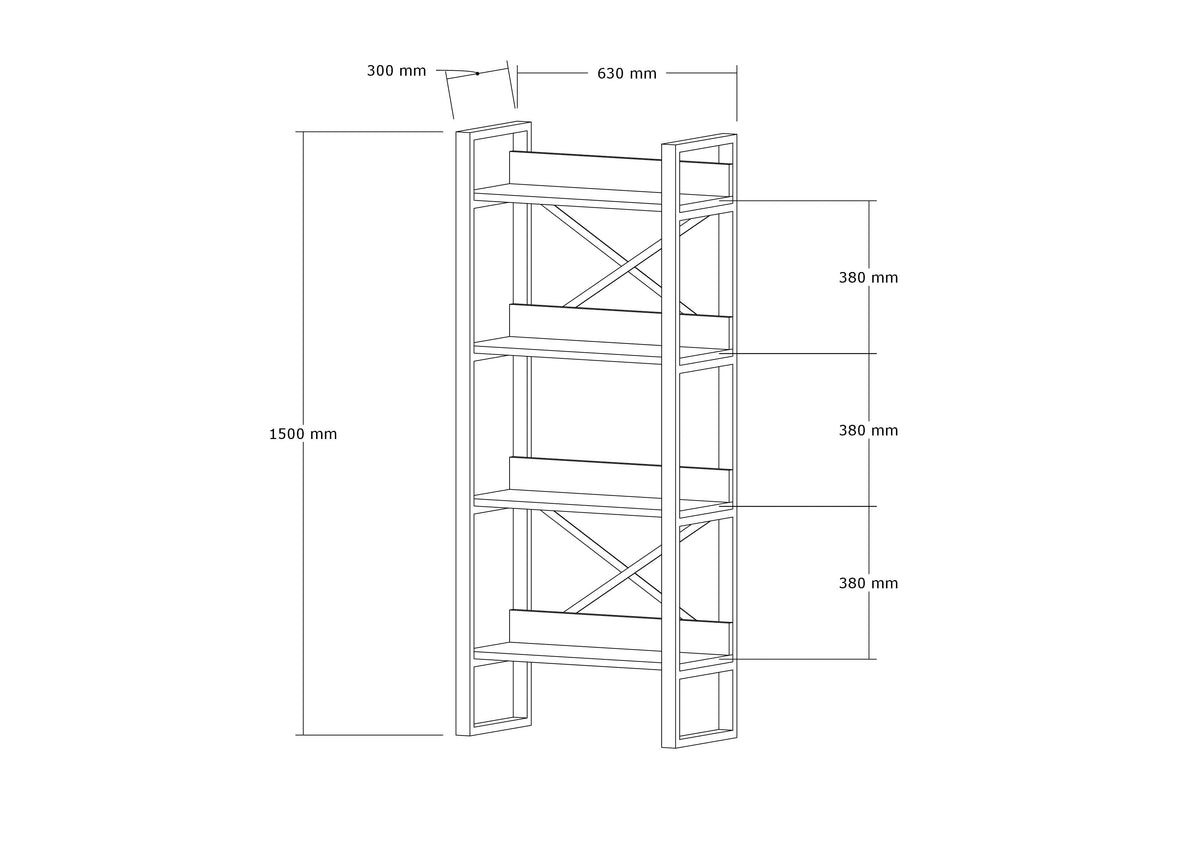 Alb - 63x32x150 cm | SKU: 835PUQ3609 | Bibliotecă Adisa, varianta Alb - 63x32x150 cm, produs pentru amenajarea locuinței, disponibil online în România la CasaMob