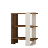 Bibliotecă Gaye, Nuc - Alb, 52x25x70 cm