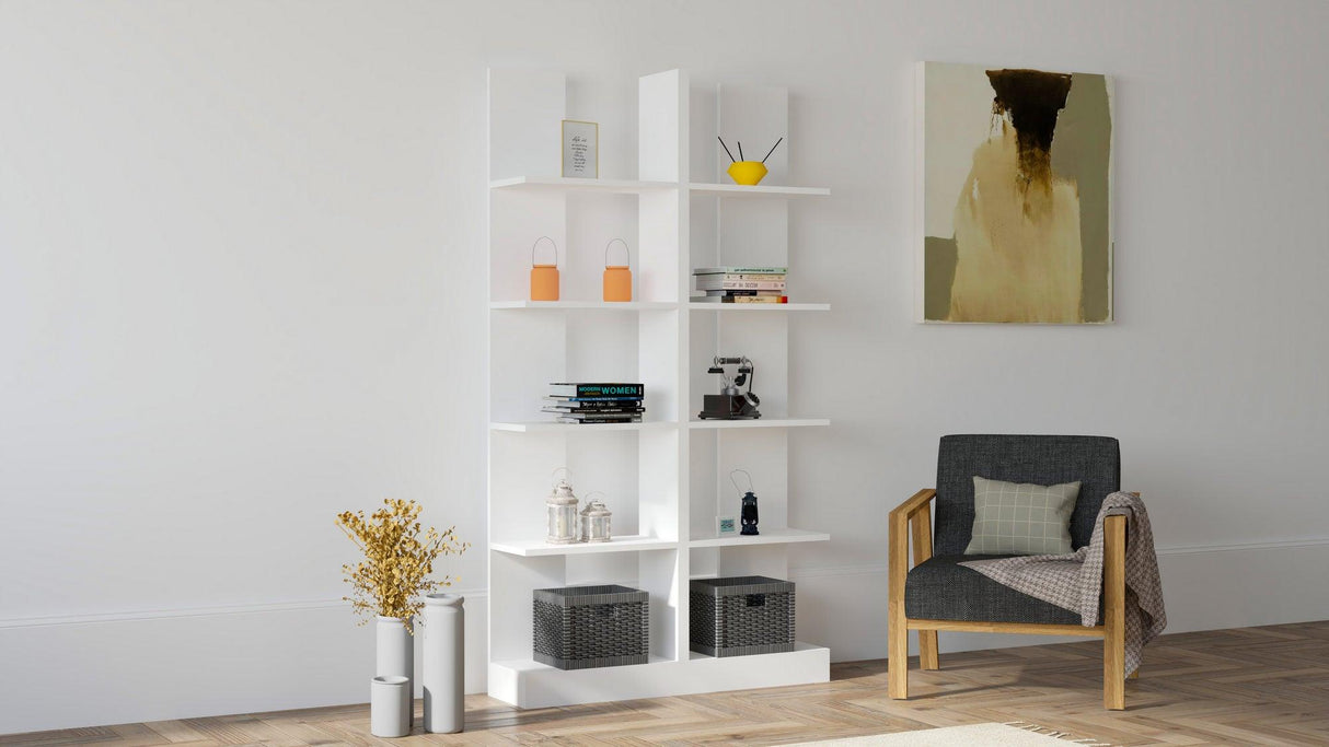 Bibliotecă İkiz, Diverse culori, Diverse dimensiuni - Alb - 100x26x180 cm | SKU: 835PUQ3639 | Bibliotecă İkiz, varianta Alb - 100x26x180 cm, produs pentru amenajarea locuinței, disponibil online în România la CasaMob