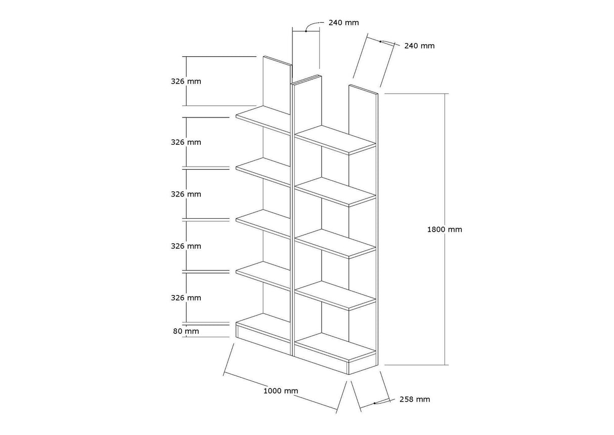 Bibliotecă İkiz, Diverse culori, Diverse dimensiuni - Alb - 100x26x180 cm | SKU: 835PUQ3639 | Bibliotecă İkiz, varianta Alb - 100x26x180 cm, produs pentru amenajarea locuinței, disponibil online în România la CasaMob