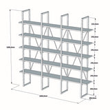 Bibliotecă Beylerbeyi, Diverse culori, 160x26x160 cm - Negru - Alb | SKU: 835PUQ3651 | Bibliotecă Beylerbeyi, 160x26x160 cm, varianta Negru - Alb, produs pentru amenajarea locuinței, disponibil online în România la CasaMob