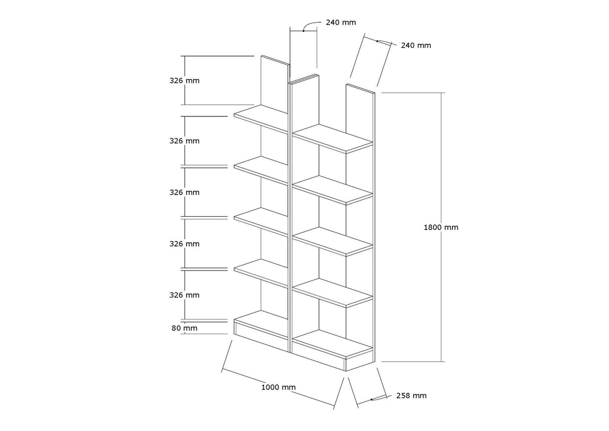 Bibliotecă İkiz, Diverse culori, Diverse dimensiuni - Nuc - 100x26x187 cm | SKU: 835PUQ3655 | Bibliotecă İkiz, varianta Nuc - 100x26x187 cm, produs pentru amenajarea locuinței, disponibil online în România la CasaMob