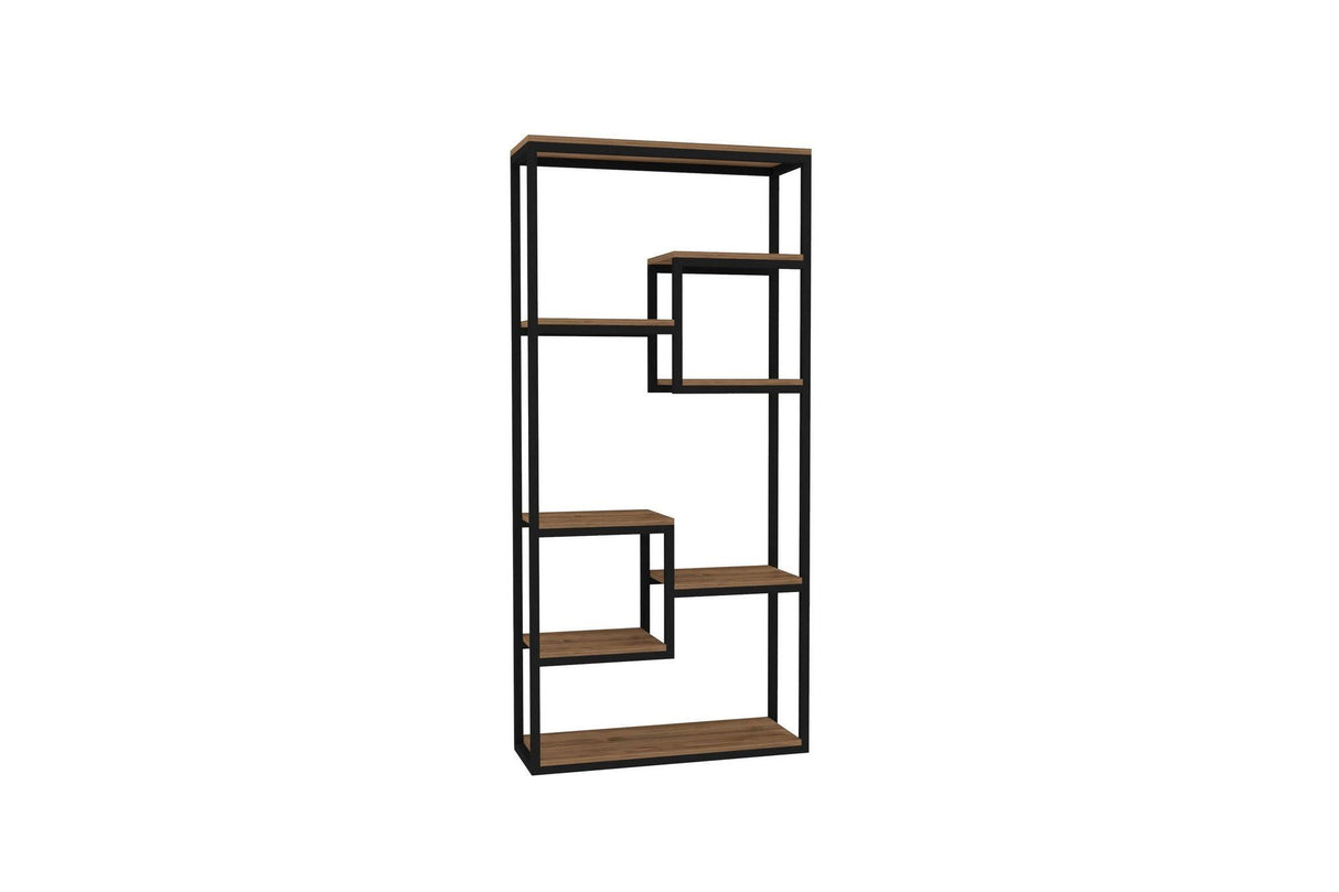 Bibliotecă Emina, Diverse culori, 85x29x182 cm - Nuc - Negru | SKU: 835PUQ3670 | Bibliotecă Emina, 85x29x182 cm, varianta Nuc - Negru, produs pentru amenajarea locuinței, disponibil online în România la CasaMob