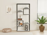 Bibliotecă Emina, Diverse culori, 85x29x182 cm - Alb - Negru | SKU: 835PUQ3671 | Bibliotecă Emina, 85x29x182 cm, varianta Alb - Negru, produs pentru amenajarea locuinței, disponibil online în România la CasaMob