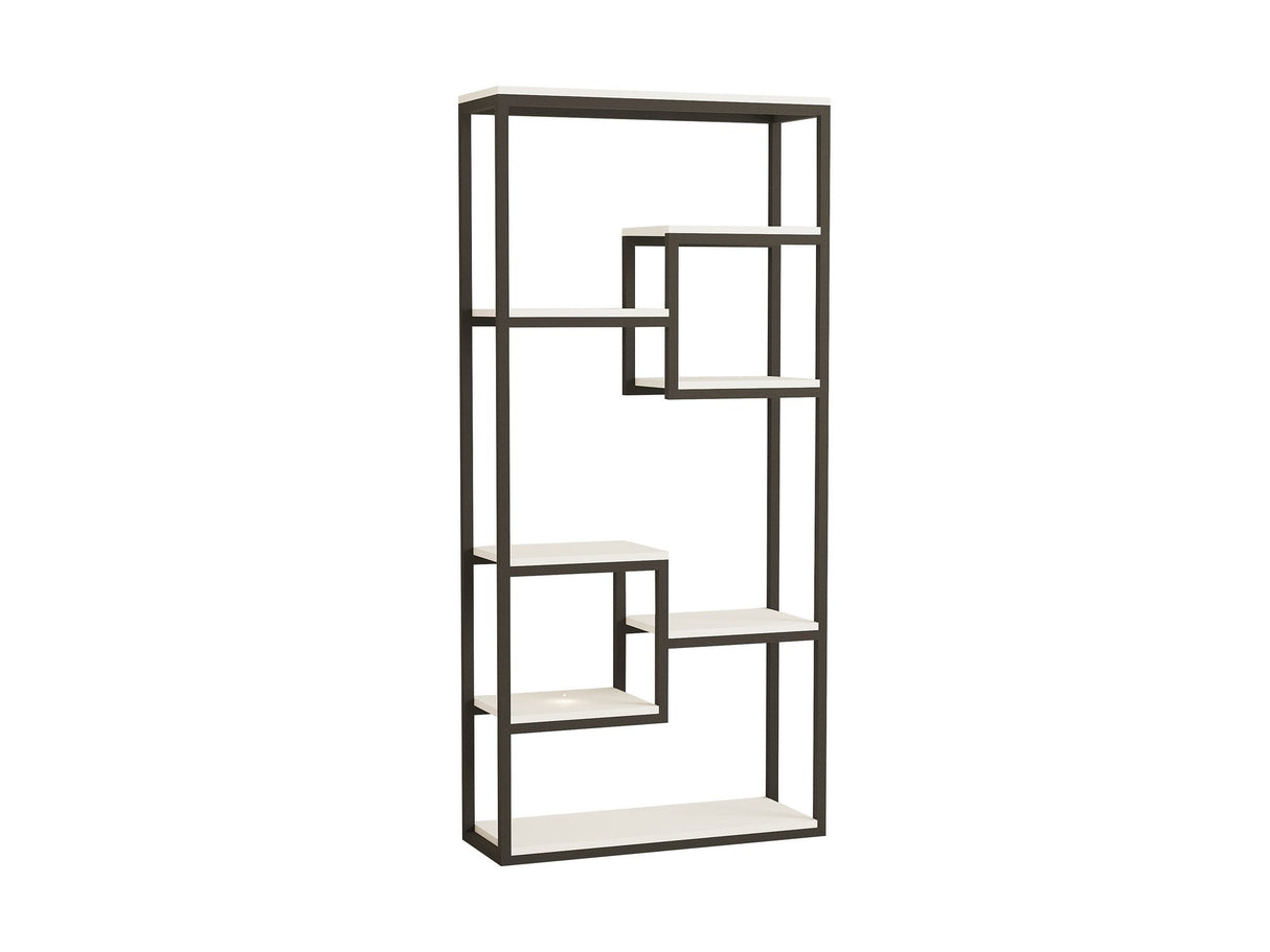 Bibliotecă Emina, Diverse culori, 85x29x182 cm - Alb - Negru | SKU: 835PUQ3671 | Bibliotecă Emina, 85x29x182 cm, varianta Alb - Negru, produs pentru amenajarea locuinței, disponibil online în România la CasaMob