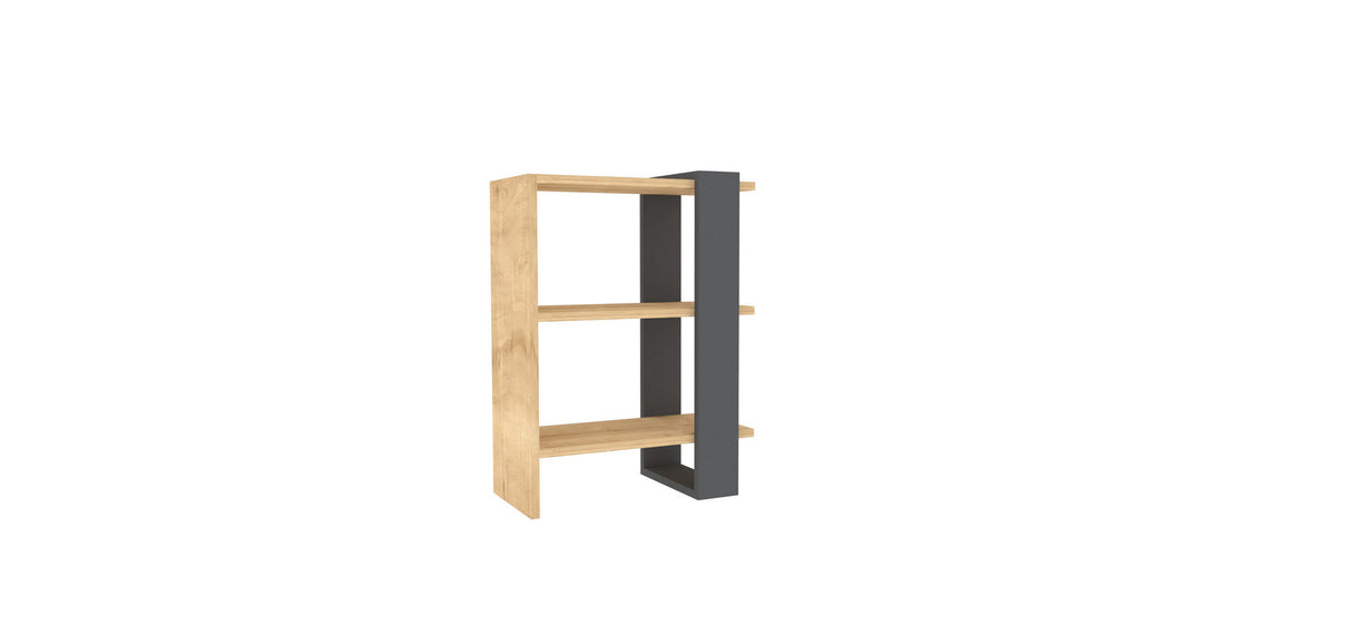 Bibliotecă Yonca, Antracit - Stejar, 52x25x70 cm