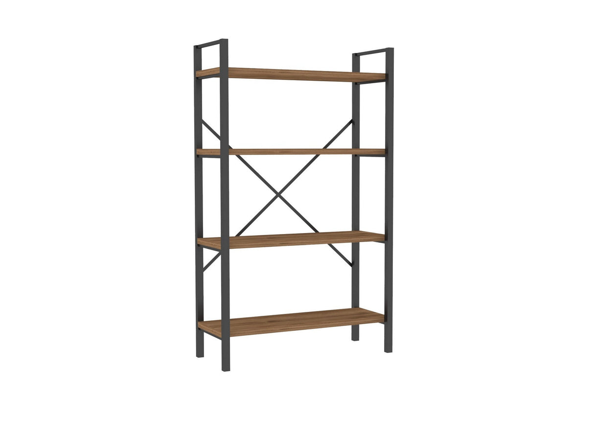 Bibliotecă Mina, Diverse culori, 60x24x100 cm - Nuc - Negru | SKU: 835PUQ3683 | Bibliotecă Mina, 60x24x100 cm, varianta Nuc - Negru, produs pentru amenajarea locuinței, disponibil online în România la CasaMob