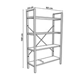 Bibliotecă Mina, Diverse culori, 60x24x100 cm - Sapphire - Negru | SKU: 835PUQ3684 | Bibliotecă Mina, 60x24x100 cm, varianta Sapphire - Negru, produs pentru amenajarea locuinței, disponibil online în România la CasaMob