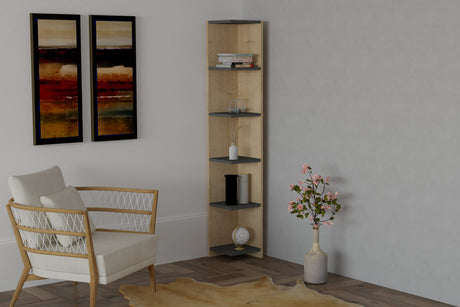 Bibliotecă Porto, Sapphire - Antracit, 25x25x160 cm