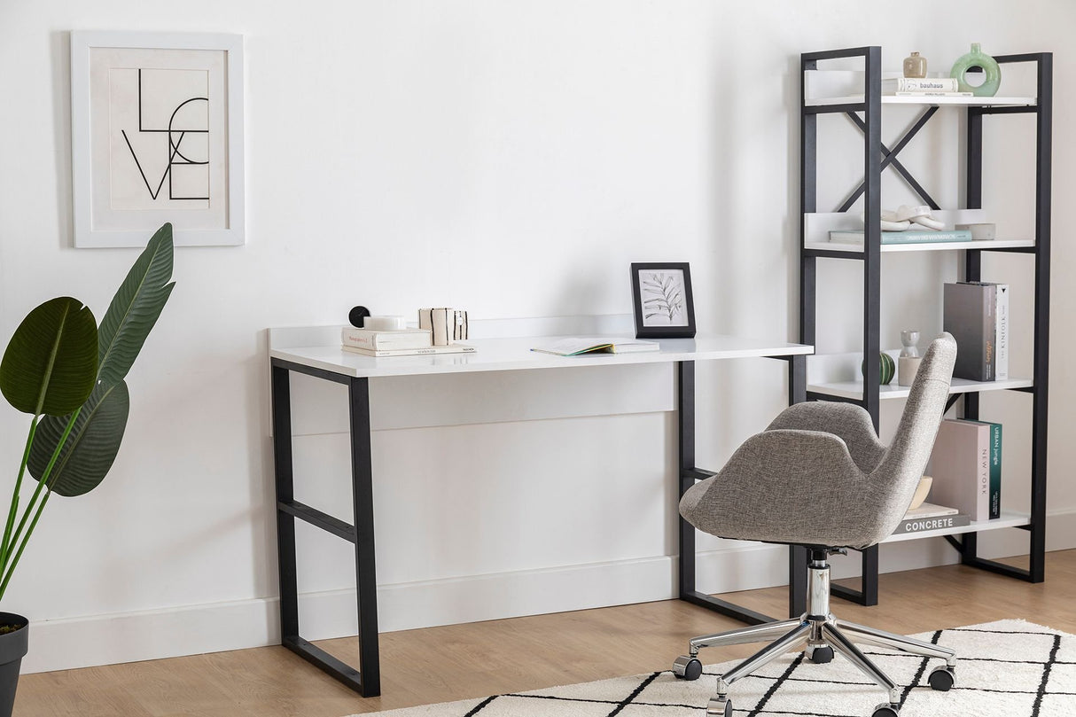 Birou Kayra, Alb - Negru, 112x60x79 cm
