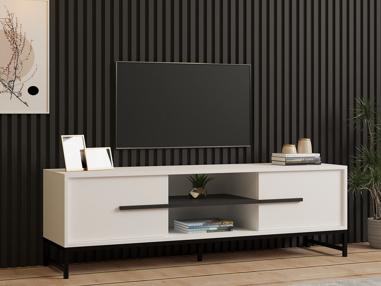 Comodă TV Mono, Diverse culori, 160x40x50 cm - Alb | SKU: 835PUQ4494 | Comodă TV Mono, 160x40x50 cm, varianta Alb, produs pentru amenajarea locuinței, disponibil online în România la CasaMob