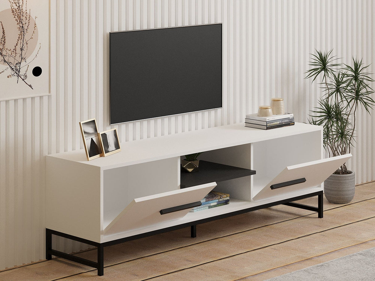 Comodă TV Mono, Diverse culori, 160x40x50 cm - Alb | SKU: 835PUQ4494 | Comodă TV Mono, 160x40x50 cm, varianta Alb, produs pentru amenajarea locuinței, disponibil online în România la CasaMob