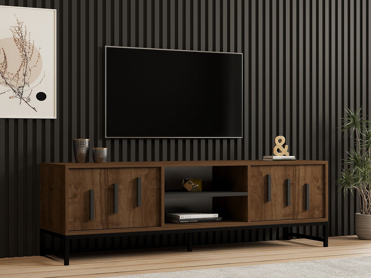 Comodă TV Shape, Diverse culori, 160x40x50 cm - Nuc | SKU: 835PUQ4498 | Comodă TV Shape, 160x40x50 cm, varianta Nuc, produs pentru amenajarea locuinței, disponibil online în România la CasaMob