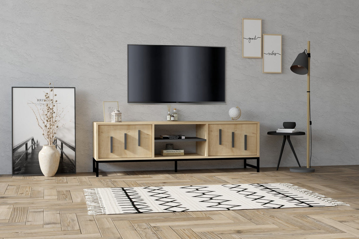 Comodă TV Shape, Diverse culori, 160x40x50 cm - Stejar safir | SKU: 835PUQ4499 | Comodă TV Shape, 160x40x50 cm, varianta Stejar safir, produs pentru amenajarea locuinței, disponibil online în România la CasaMob