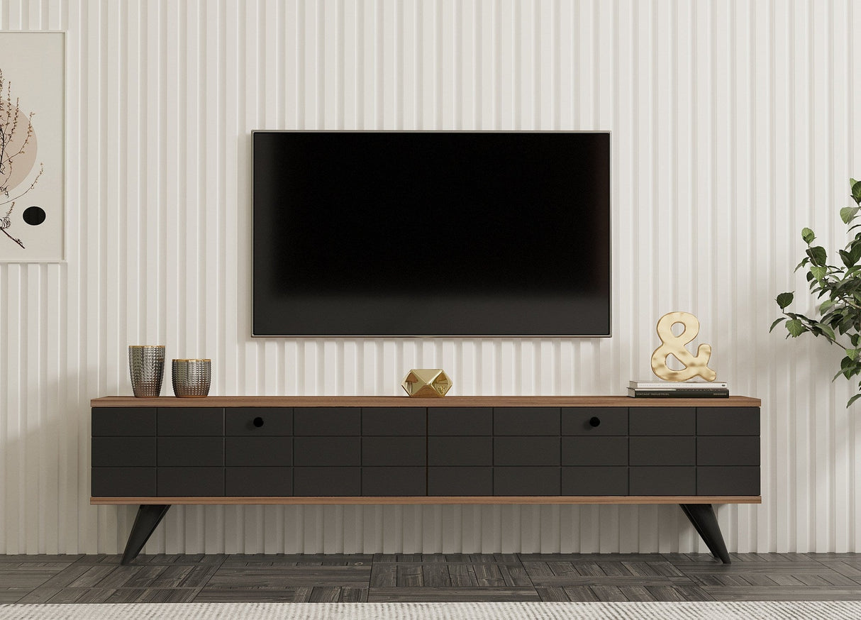 Comodă TV Alberi, Diverse culori, 160x25x35 cm - Pin atlantic - Antracite | SKU: 835PUQ4520 | Comodă TV Alberi, 160x25x35 cm, varianta Pin atlantic - Antracite, produs pentru amenajarea locuinței, disponibil online în România la CasaMob