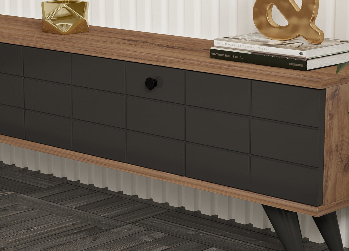 Comodă TV Alberi, Diverse culori, 160x25x35 cm - Pin atlantic - Antracite | SKU: 835PUQ4520 | Comodă TV Alberi, 160x25x35 cm, varianta Pin atlantic - Antracite, produs pentru amenajarea locuinței, disponibil online în România la CasaMob