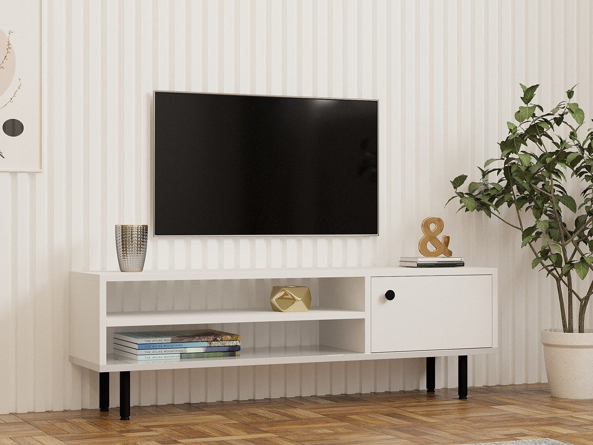 Comodă TV Avila, Diverse culori, 120x30x38 cm - Alb | SKU: 835PUQ4522 | Comodă TV Avila, 120x30x38 cm, varianta Alb, produs pentru amenajarea locuinței, disponibil online în România la CasaMob